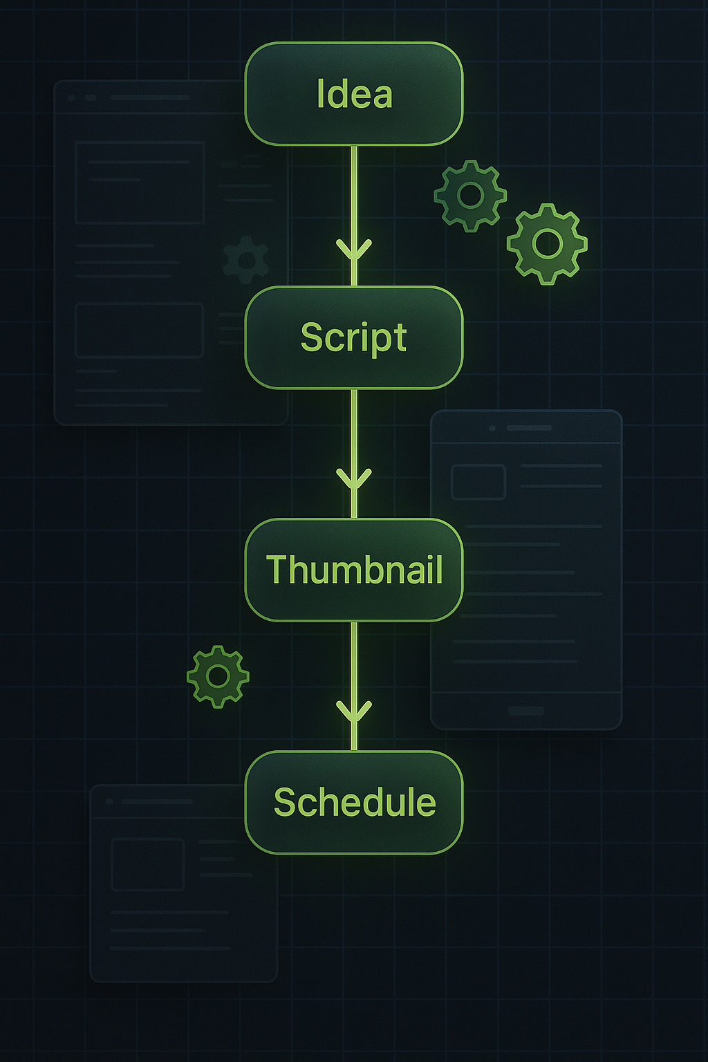 Automatisierter Workflow mit Wireframes und Prozess-Flow von Idee bis Veröffentlichung